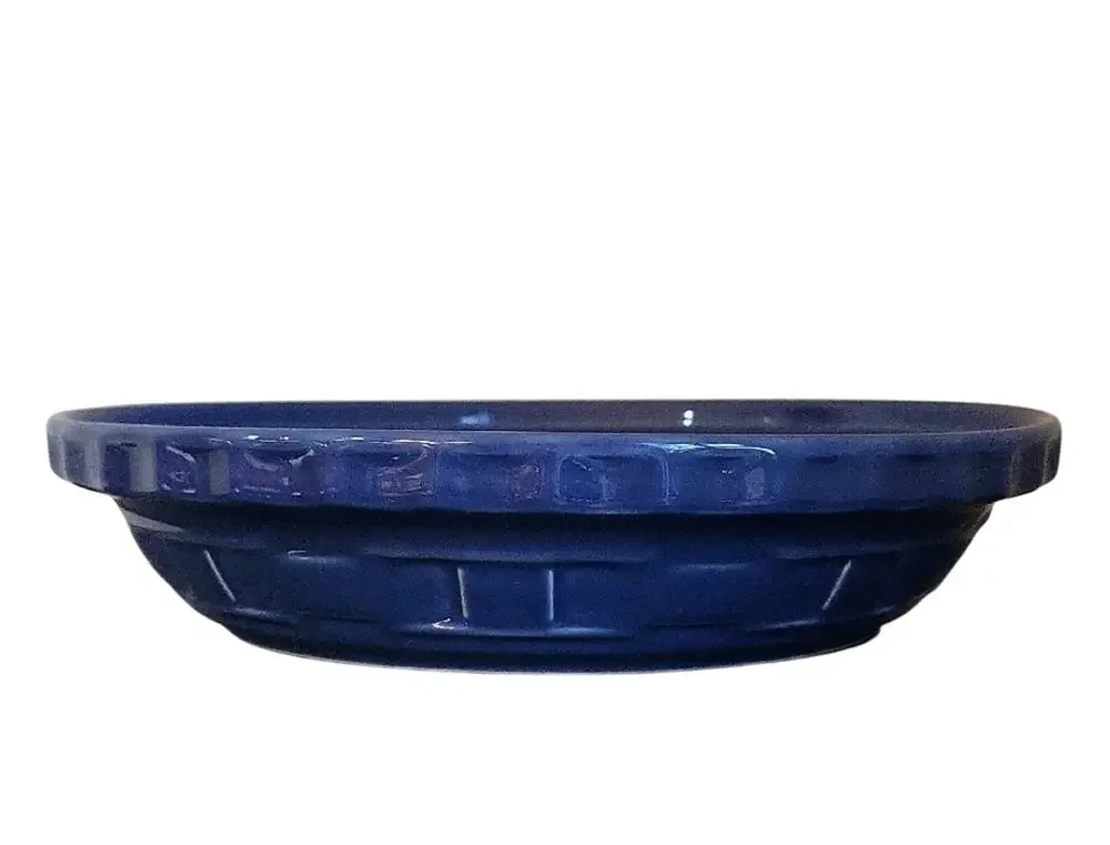 Longaberger Blue Pie Plate Woven Traditions Collectible 10″ Basket-Weave Design